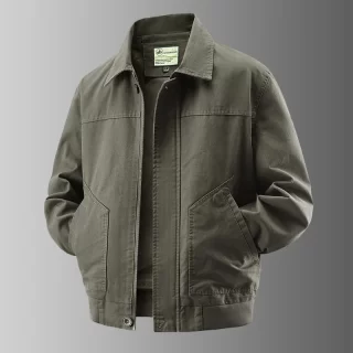 Men\'s American Retro Washed Pure Cotton Jacket