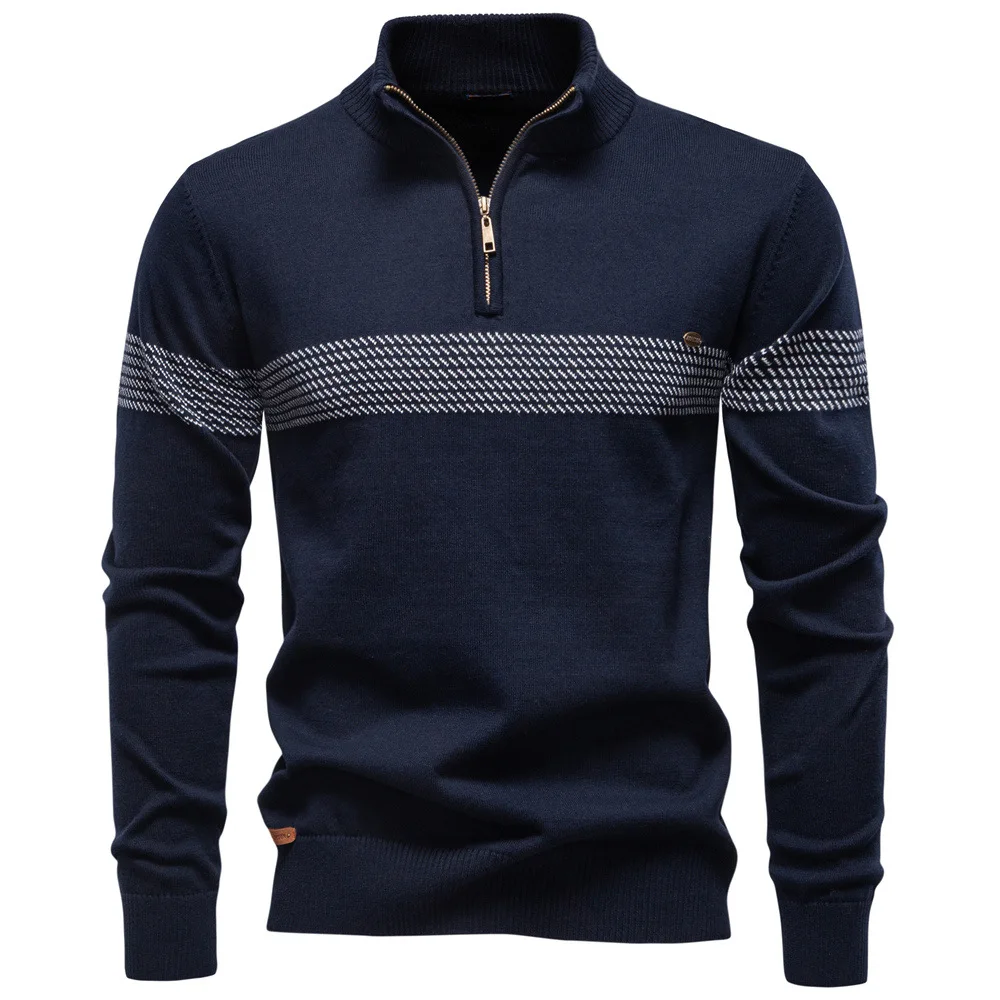 New Style Collar Men\'s Pure Cotton Sweater, High-Quality Casual Men\'s Shirt, European Size 2