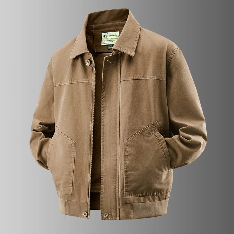 Men\'s American Retro Washed Pure Cotton Jacket 2