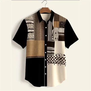 New Fashion 3D Printed Luxury Men\'s Shirt Casual