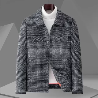 Casual lapel jacket plaid jacket Winter Thick