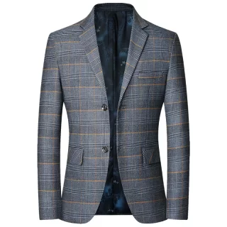 Men Plaid Blazers Jackets