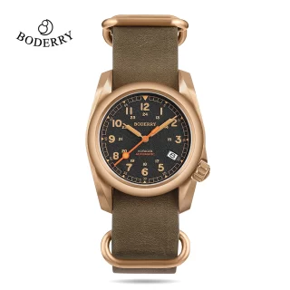 Boderry Field Watches Bronze Case Automatic Mechanical VOYAGER Watch Men\'s 100M Waterproof