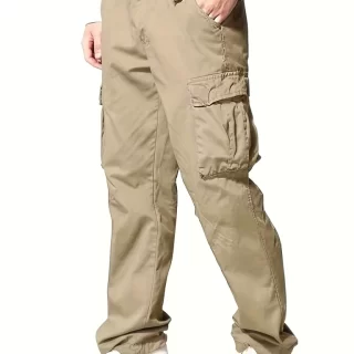 New Men\'s Work European Multi Pocket Casual Cargo Pants
