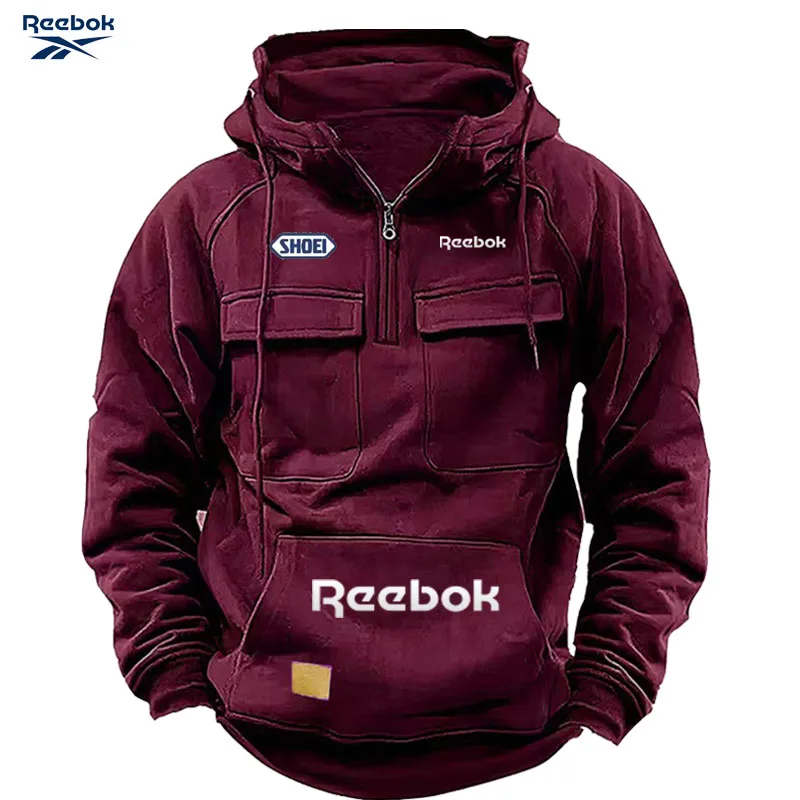 Reebok Men\'s Muscle Sport Multi-Pocket Long-Sleeved Hooded Sweatshirt 2