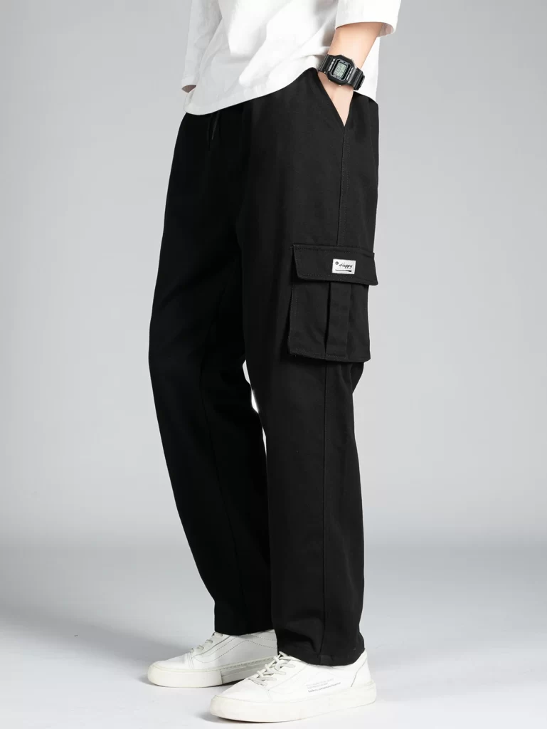 Men\'s Casual Wide Leg Pants - Cargo Trousers with Pockets 2