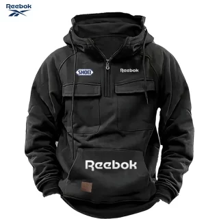 Reebok Men\'s Muscle Sport Multi-Pocket Long-Sleeved Hooded Sweatshirt