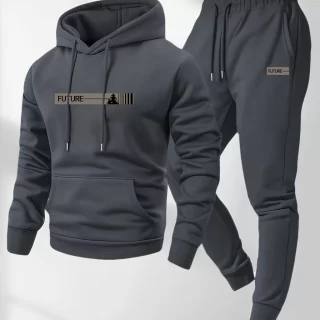 Two-piece casual long-sleeved hooded sports shirt and sports pants set