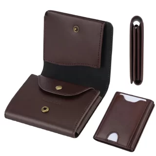 Pomelo Best RFID Blocking Vintage Genuine Fine Grain Leather Men Bifold Wallet