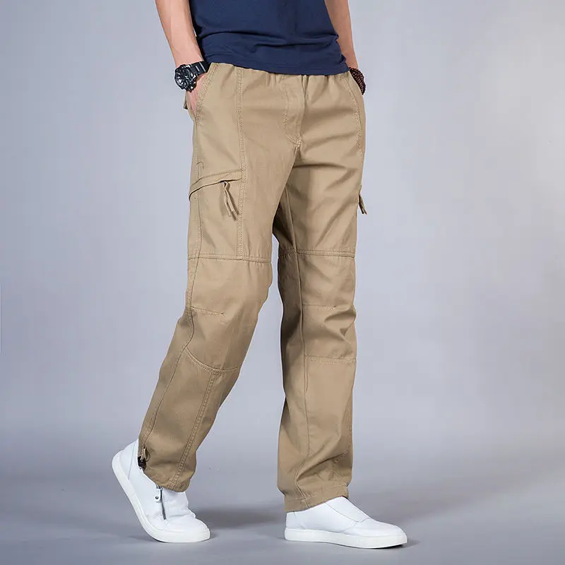 Mens 100% Cotton Cargo Pants - Elastic Waist 2