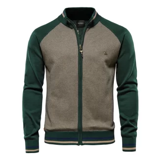 AIOPESON Spliced Cardigan For Men. Streetwear Casual High Quality Cotton Sweater