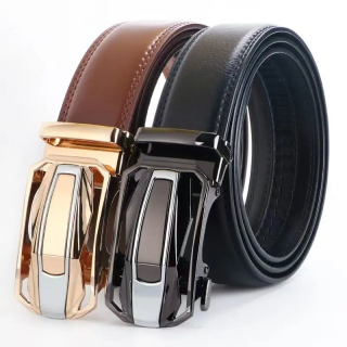 Genuine Leather Fashionable luxury men belt with alloy automatic buckle