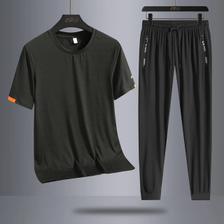 Ice Silk Short Sleeve & Pants - Quick Drying Sports Set Men\'s
