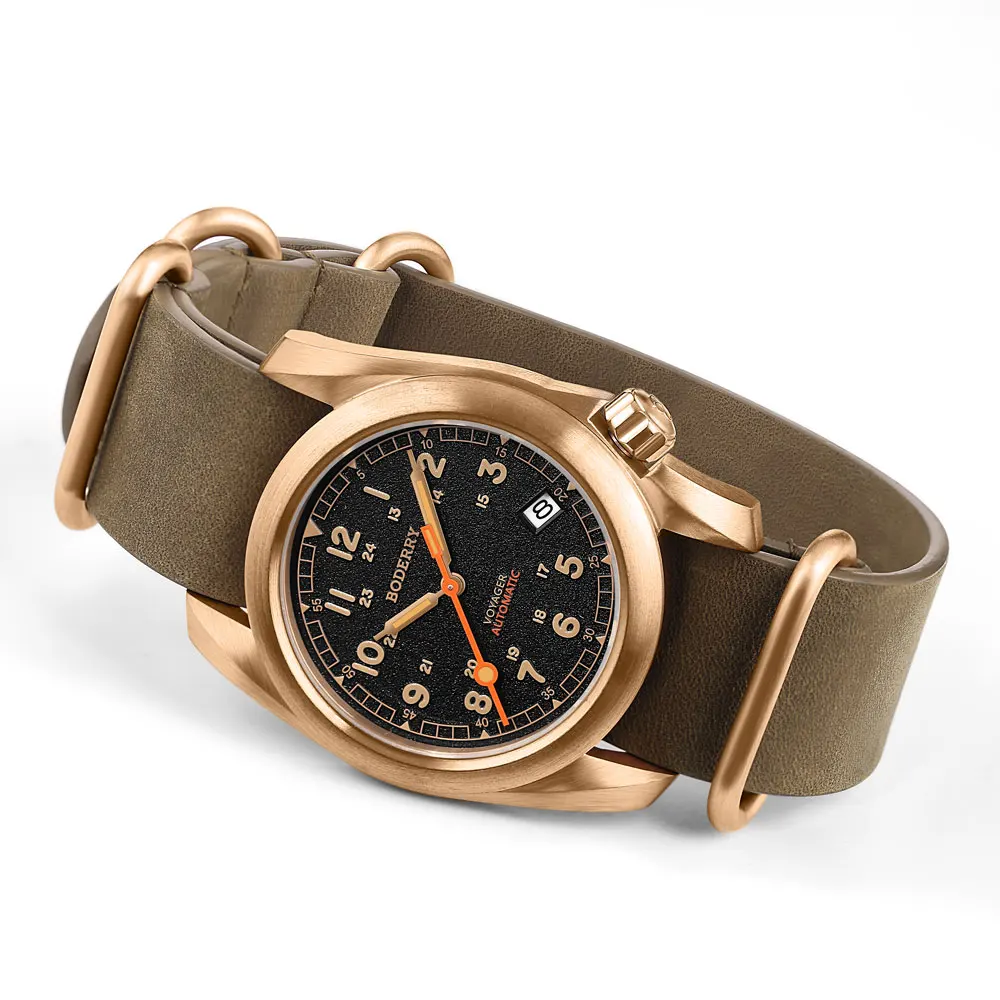 Boderry Field Watches Bronze Case Automatic Mechanical VOYAGER Watch Men\'s 100M Waterproof 2