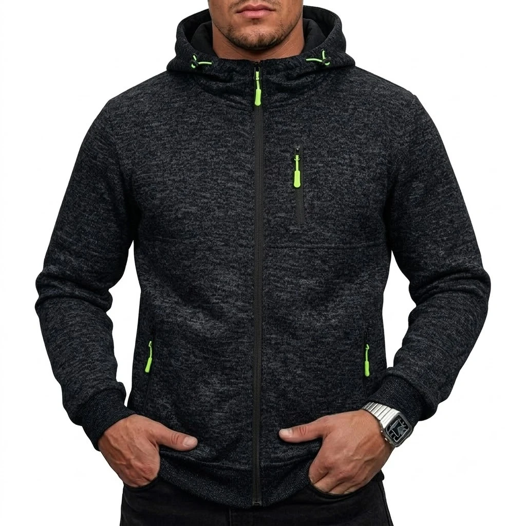 Mens Zipper Hooded Sweatshirt 2