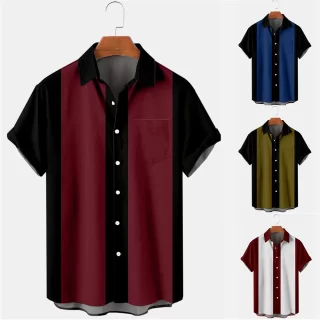 Summer New Men\'s Pocket Short Sleeve Shirt