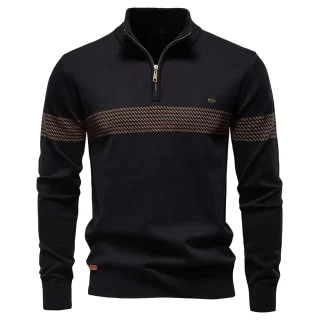 New Style Collar Men\'s Pure Cotton Sweater, High-Quality Casual Men\'s Shirt, European Size