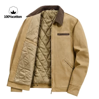 Men\'s Retro Loose Fit Cotton-Padded Jacket 100%cotton